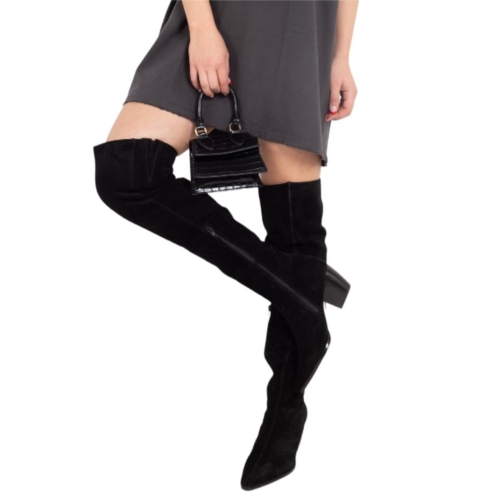 Matisse Sky High Over The Knee Heeled Boot Black  8M